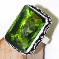 Per 301c bague t58 medievale peridot chevaliere quartz vert bijou argent 925 achat vente