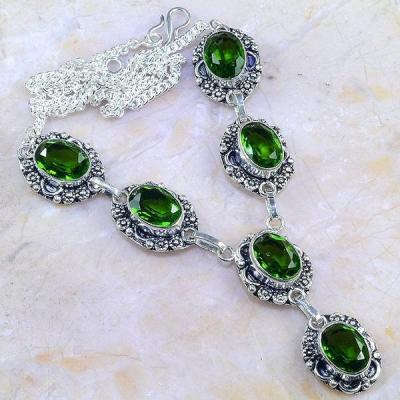 Per 304a collier parure sautoir peridot unakite quartz argent 925 achat vente