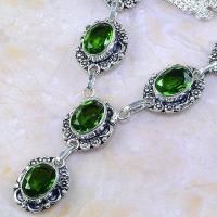 Per 304b collier parure sautoir peridot unakite quartz argent 925 achat vente