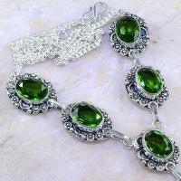 Per 304c collier parure sautoir peridot unakite quartz argent 925 achat vente