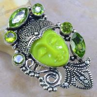 Per 305b bague t53 bouddha jade peridot fleur lys bijou argent 925 achat vente