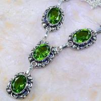 Per 306b collier parure sautoir peridot unakite quartz argent 925 achat vente