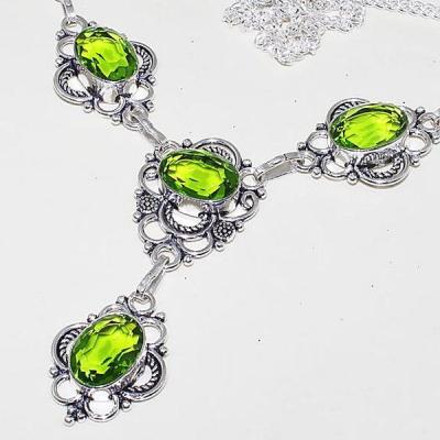 Per 308a parure collier boucles oreilles peridot quartz argent 925 achat vente