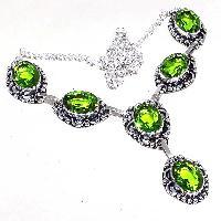 Per 311a collier parure sautoir peridot unakite quartz argent 925 achat vente 1