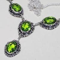 Per 311b collier parure sautoir peridot unakite quartz argent 925 achat vente