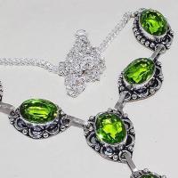 Per 311c collier parure sautoir peridot unakite quartz argent 925 achat vente