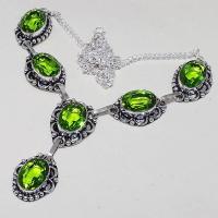 Per 311d collier parure sautoir peridot unakite quartz argent 925 achat vente