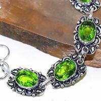 Per 312b bracelet peridot chevaliere quartz vert bijou argent 925 achat vente