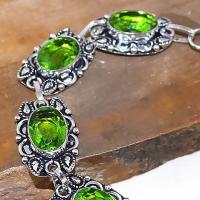 Per 312c bracelet peridot chevaliere quartz vert bijou argent 925 achat vente