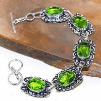 Per 312d bracelet peridot chevaliere quartz vert bijou argent 925 achat vente