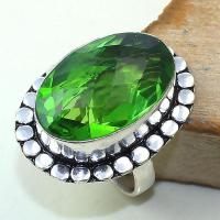 Per 319a bague t60 medievale peridot chevaliere quartz vert bijou argent 925 achat vente