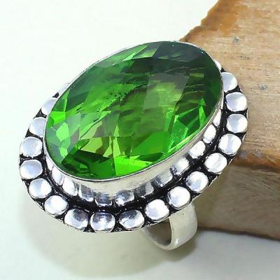 Per 319a bague t60 medievale peridot chevaliere quartz vert bijou argent 925 achat vente