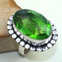 Per 319b bague t60 medievale peridot chevaliere quartz vert bijou argent 925 achat vente