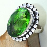 Per 319c bague t60 medievale peridot chevaliere quartz vert bijou argent 925 achat vente