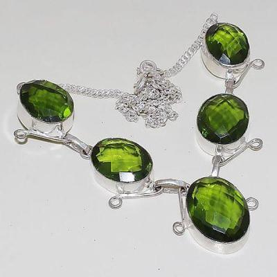 Per 320a collier parure sautoir peridot vert quartz argent 925 achat vente