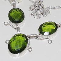 Per 320b collier parure sautoir peridot vert quartz argent 925 achat vente