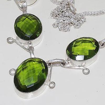 Per 320a collier parure sautoir peridot vert quartz argent 925 achat vente