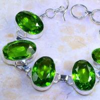Per 323b bracelet peridot chevaliere quartz vert bijou argent 925 achat vente