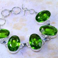 Per 323c bracelet peridot chevaliere quartz vert bijou argent 925 achat vente