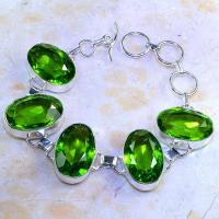 Per 323d bracelet peridot chevaliere quartz vert bijou argent 925 achat vente