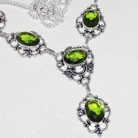 Per 326b collier parure sautoir peridot vert quartz argent 925 achat vente