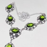 Per 326c collier parure sautoir peridot vert quartz argent 925 achat vente