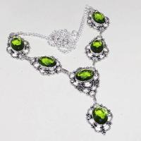 Per 326d collier parure sautoir peridot vert quartz argent 925 achat vente