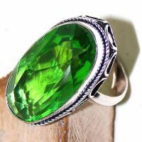 Per 329c bague t58 medievale peridot chevaliere quartz vert bijou argent 925 achat vente 1