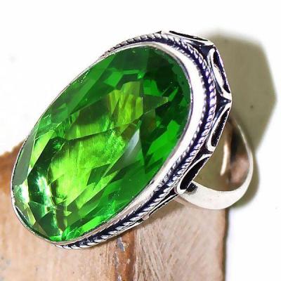 Per 329c bague t58 medievale peridot chevaliere quartz vert bijou argent 925 achat vente 1