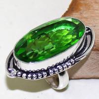 Per 330a bague t51 medievale peridot chevaliere quartz vert bijou argent 925 achat vente