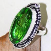 Per 330c bague t51 medievale peridot chevaliere quartz vert bijou argent 925 achat vente 2