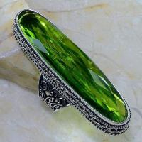 Per 336b bague t59 medievale peridot chevaliere quartz vert bijou argent 925 achat vente