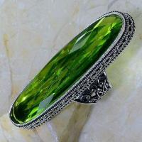 Per 336c bague t59 medievale peridot chevaliere quartz vert bijou argent 925 achat vente