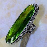 Per 337c bague t59 medievale peridot chevaliere quartz vert bijou argent 925 achat vente