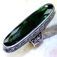 Per 339a bague t60 medievale peridot chevaliere quartz vert bijou argent 925 achat vente 1