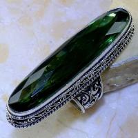 Per 339a bague t60 medievale peridot chevaliere quartz vert bijou argent 925 achat vente
