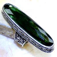 Per 339b bague t60 medievale peridot chevaliere quartz vert bijou argent 925 achat vente 1