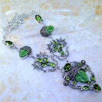 Per 347a collier parure bouddha peridot steampunk gothique elfique bijou argent 925 achat vente