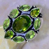 Per 352c bague t58 medievale peridot chevaliere quartz vert bijou argent 925 achat vente