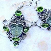 Per 357d boucles oreilles bouddha peridot steampunk gothique elfique bijou argent 925 achat vente