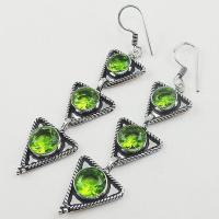 Per 374b boucles pendants oreilles peridot quartz argent 925 achat vente bijou