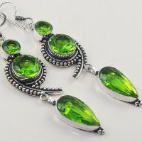 Per 380c boucles pendants oreilles peridot quartz argent 925 achat vente bijou