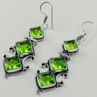 Per 381b boucles pendants oreilles peridot quartz argent 925 achat vente bijou