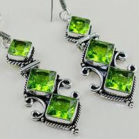 Per 381c boucles pendants oreilles peridot quartz argent 925 achat vente bijou