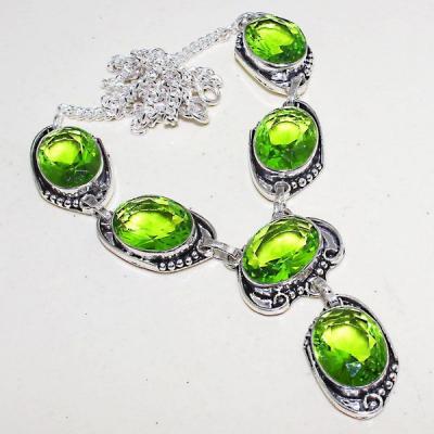 Per 382a collier parure sautoir peridot quartz argent 925 achat vente bijou