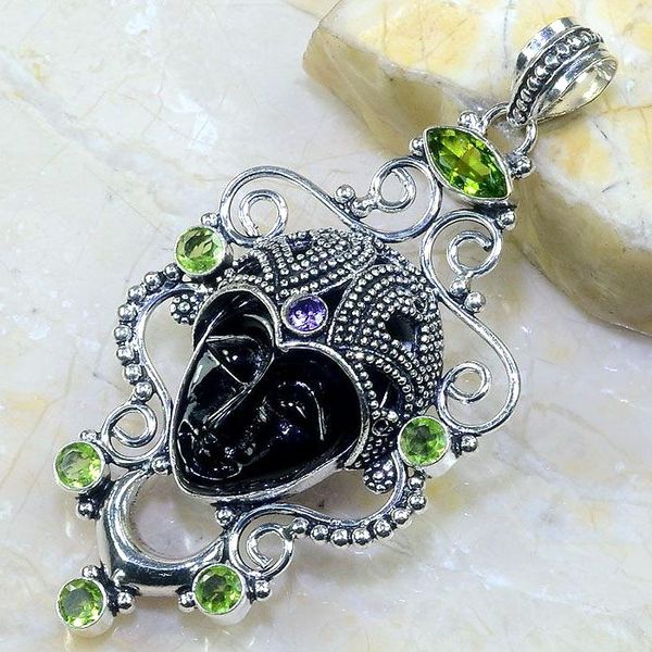 Per 386b pendentif pendants peridot bouddha gothique argent 925 achat vente bijou 1