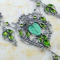 Per 392c collier parure peridot bouddha gothique argent 925 achat vente bijou