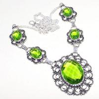 Per 396a collier parure sautoir peridot quartz argent 925 achat vente bijou