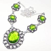 Per 396d collier parure sautoir peridot quartz argent 925 achat vente bijou