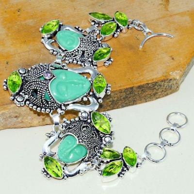 Per 398a bracelet peridot bouddha gothique argent 925 achat vente bijou